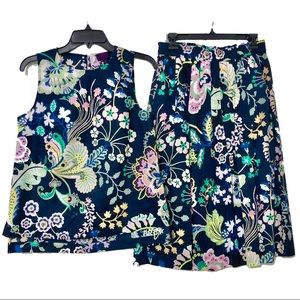 J. Crew Liberty Floral Print Top & Midi Skirt Set